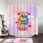 Rainbow Poo Shower Curtain