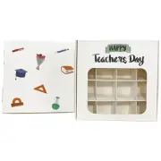 Thank You Teacher School Leavers Cookie Box Candy Box Hamper Gift Box X4 Pc