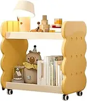 Toy Storage - Kids Book Storage, Book Shelf Kids Room, Bookshelf and Toy Organizer, Girls Toy Organizer Stand, Adjustable Less Standing Bookshelf with Wheels for Rooms & Playroom