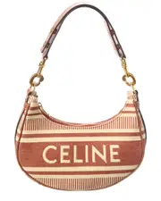 CELINE Ava Medium Canvas & Leather Hobo Bag