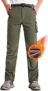 [Anyanmoutn] Boys Hiking Pants Waterproof, Fleece Lined Snow Pants