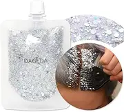 DAGEDA 40ml Body Glitter Gel, Face Glitters Body Gel Sequins Shimmer Liquid Eyeshadow, Chunky Glitter for Face Hair Nails, Holographic Cosmetic Laser Powder Festival Glitter Makeup (Silver)