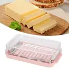 Clear Lid Butter Slicer Box with Fork Cheese Keeper Rectangular