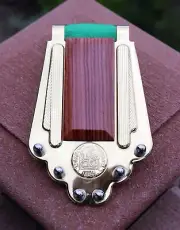 Dell Arte Selmer type DR Brass tailpiece-Rosewood insert polished brass