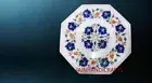 12" white Marble Table Top sofa Coffee Center Corner Side Inlay Malachite w90