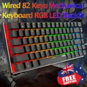 Computer Wired Mechanical Gaming Keyboard RGB Backlit 82 Keys For Gamer PC PS4