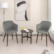 CostwayUpholstered Dining Chairs with Ergonomic Backrests for Living Room Dining Room Bedroom-Grey