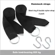 2x Tree Hanging Swing Straps Hammock Rope Hangers Kit Hooks Carabiner Fitting