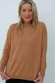 MerinoSnug Crew Neck – Alpaca Blend from Merino Wool Jumpers, Camel / S