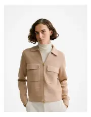 [Trenery] Merino Milano Zip Jacket in Light Camel