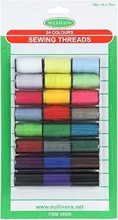 [Sullivans] Polyester Thread 24 Pieces Kit, 10 Meter Length, Assorted Colours