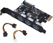 USB3.0 Type C +Type A Expansion Card (PCIe Card)4 Ports