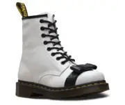 Dr Martens 8 Hole 1460 Crackle White Black 24458101 Classic Doc