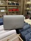 Tory Burch THEA FLAP CROSSBODY 144688, Grey Heron, Leather, New With Tag