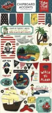 ECHO PARK "PIRATE TALES" CHIPBOARD ACCENTS 6X12 SCRAPJACK'S PLACE