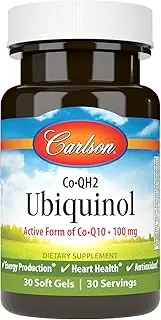 Carlson Labs CO-QH Ubiquinol Soft Gels, 30 Count