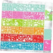 26 Pieces 10 x 7 Inch Drawing Stencil Set for Kids Over 400 Patterns Animals