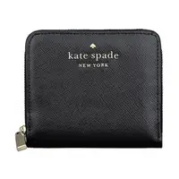 在飛比找momo購物網優惠-【KATE SPADE】金屬LOGO防刮牛皮拉鍊短夾(防刮牛