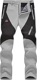 YSENTO Men's Skiing Pants Waterproof Windproof Fleece Lined Hiking Cargo Insulated Pants Winter Warm Snow Pants