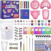 MUBYOK M140 85PCS Car Freshies Supplies Starter Kit, DIY Freshie Making Kit with Unscented Aroma Beads, Silicone Molds and Accessories (Make 8 Freshies)