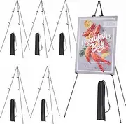 MEEDEN Easel Stand, 63" Art Display Easels, Instant Tripod Metal Easel with Bag, Portable Folding Easel for Display Painting Canvas, Wedding Signs, Presentations, Posters, 6-Pack