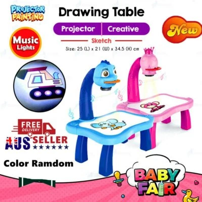 Kid Drawing Projector Table Projection Painting Board Educational Drawing Toy HI