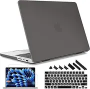 May Chen for MacBook Pro 16 Inch (2023 2021 Release) A2780 M2 Pro / M2 Max Chip & A2485 M1 Pro / M1 Max Chip with Retina XDR Display, Plactic Hard Shell Case with Keyboard Cover, Matte Gray