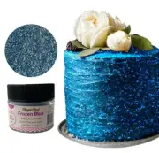 Edible Glitter dust FROZEN BLUE ( 6 grams ) Magic dust , Kosher, Gluten free