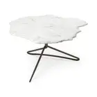 33 White And Gold Genuine Marble And Iron Free Form Coffee Table