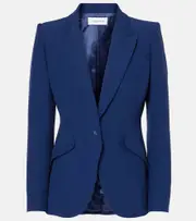[McQueen] McQueen Single-breasted crêpe blazer AU 10 blue