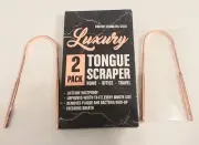 Tongue Scraper Coated Stainless Steel - 2 Pack Dental Hygiene Rustproof
