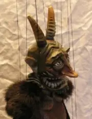 DEVIL - wooden marionette, 22 inches tall, handmade from CZECH REPUBLIC