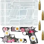 Machine Gun Silicone Fondant Molds, 3D Pistol Shape Bullet Silicone Baking Mold, Used For DIY Manual Machine Gun and Bullet, Cake Decoration, Chocolate Candy Candy Craft, Polymer Clay Resin Mold