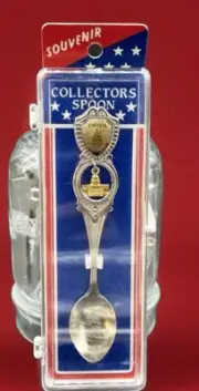 US Capital, Washington, DC (top) on Souvenir Spoon - NEW Silver Tone And Enamel