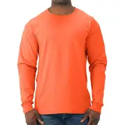 Men's Dri-Power Cotton Blend Long Sleeve Tees, Moisture X-Large Safety Orange