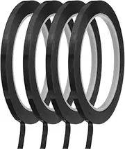 uxcell Whiteboard Tape 5mm Self Adhesive Graphic Chart Line Tape 66 Meters Grid Marking Stickers for Pinstripe Dry Erase Board Scrapbooking DIY Art Crafts, Black, Pack of 4