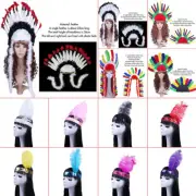 American Indian Feather Headdress Chief Hat Costume Headdress War Feather Bonnet