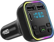 WJnflQN Wireless MP3 Player - Multifunctional Radio Adapter with 3 Ports,Vehicle Audio Receiver, Auto Phone Charger for Playing Music, Charging Tablets