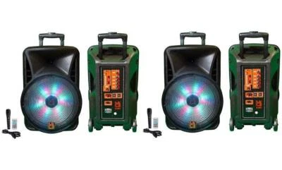 Pair of MR DJ DJ18BAT+ 18" Portable Bluetooth Speaker