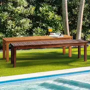 Livsip 120/150/190cm Garden Bench Outdoor Wood Patio Furniture Dining Chair Slatted Sea