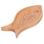 Wooden Plate FishShaped MultiGrain Creative Fruit Dessert Tray Table Box Candy