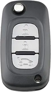 HooRLZ R-enault Key Fob Replacement For Renault Clio Vivaro Master Traffic Kangoo Megane laguna Modus Remote Car Key Cover Case, 3 Button Clio Key Fob, Master Key Fob