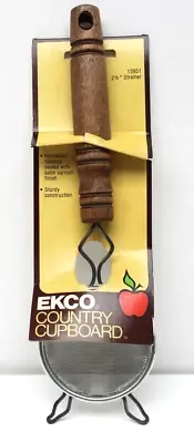 Vintage 1983 Ekco Country Cupboard 2-1/2" Strainer w Hardwood Handle USA NOS