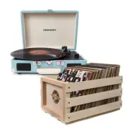 Crosley Cruiser Bluetooth Portable Turntable - Turquoise + Bundled Crosley Recor