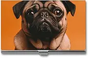 [LKHDS] Slim Aluminum Alloy Business Card Holder A Pug Pocket Business Card Case Portable Business Card Wallet Business Card Holders Handheld Card Box for Women Men, style, One size, Style, One size