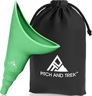 Pitch and Trek Female Urinal - Travel Urination Device & Pee Funnel for Women - Discreet Carry Bag - Camping, Hiking, Outdoor Activities & More