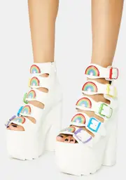 [Y.R.U.] Dreamscape Rainbow Platform Heels