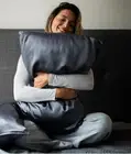 2 LUXURY 100% PURE MULBERRY SILK ZIPPERED PILLOWCASE PROTECTOR S/Q CHARCOAL NWT