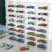 1/64 Toy Car Display Case Compatible with Hot Wheels Clear Acrylic Hot Wheels