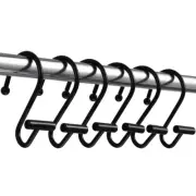12 Pcs Hook Man Black Shower Rings Curtain Rod Hooks for Hanging Rustic